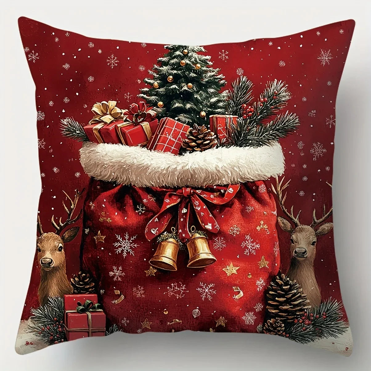 Giftiformâ˘-Joulutyynyliina Joulupukki,lumiukko, joululahja ja joulukuusi â Koristeellinen sohvatyynyn päällinen jouluksi kodin tunnelmaa luomaan