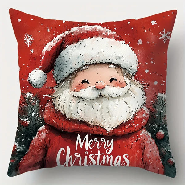 Giftiform™-Joulutyynyliina Joulupukki,lumiukko, joululahja ja joulukuusi – Koristeellinen sohvatyynyn päällinen jouluksi kodin tunnelmaa luomaan
