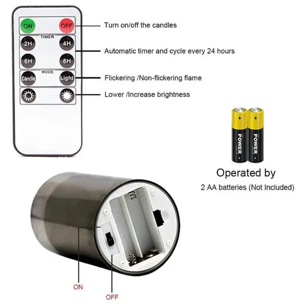 Giftiform™ – LED-kynttilät (3kpl/pkt) kaukosäätimellä ja ajastimella