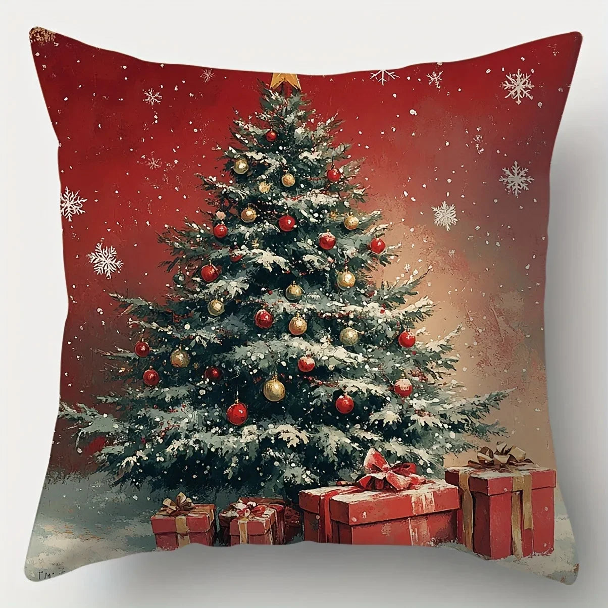 Giftiform™-Joulutyynyliina Joulupukki,lumiukko, joululahja ja joulukuusi – Koristeellinen sohvatyynyn päällinen jouluksi kodin tunnelmaa luomaan